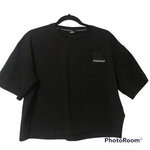 Ryderwear Edit Boxy Crop T Shirt Black Size Small